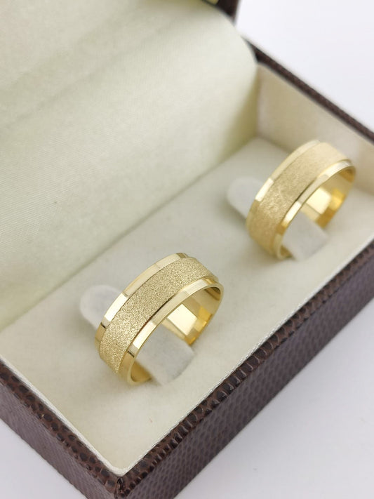 Aliança Reta 7mm Forte e Sofisticada em Ouro 18K Acabamento Premium RT 77 Sou Linda