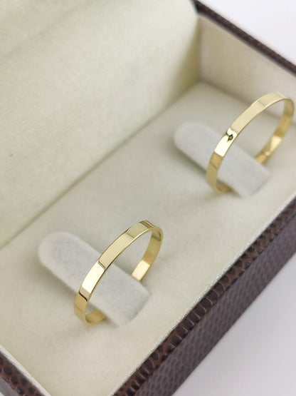 Aliança Reta 2mm Minimalista em Ouro 18K Acabamento Premium RT 70 Sou Linda