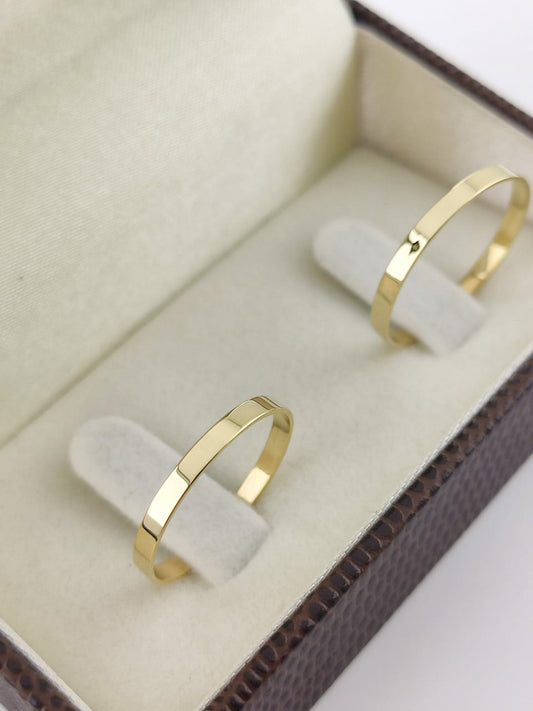 Aliança Reta 2mm Minimalista em Ouro 18K Acabamento Premium RT 70 Sou Linda