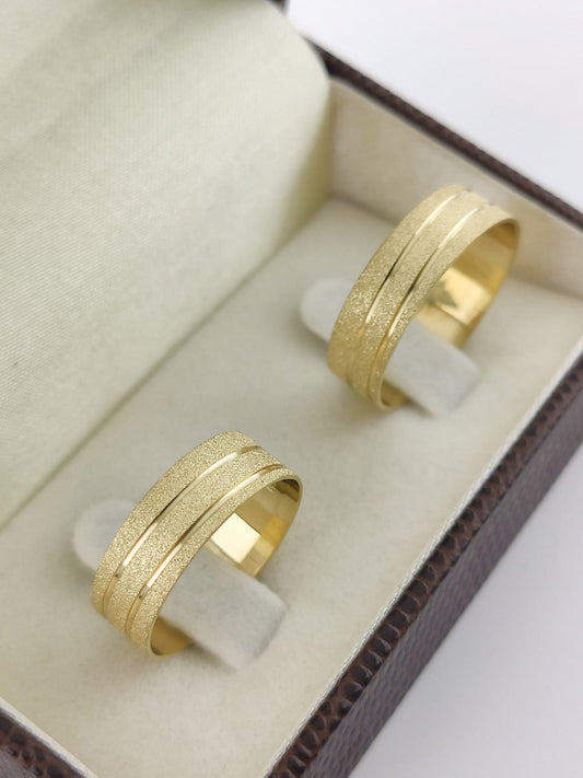 Aliança Reta 6mm Sofisticada em Ouro 18K Acabamento Premium RT 71 Sou Linda