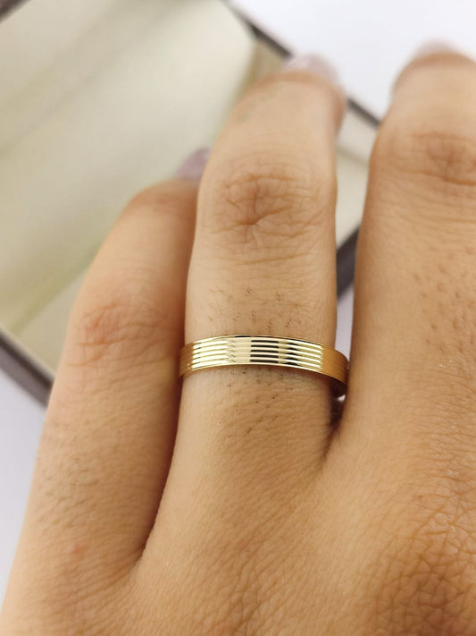Aliança Reta 3mm com Brilho Intenso em Ouro 18K Acabamento Premium RT 89 Sou Linda