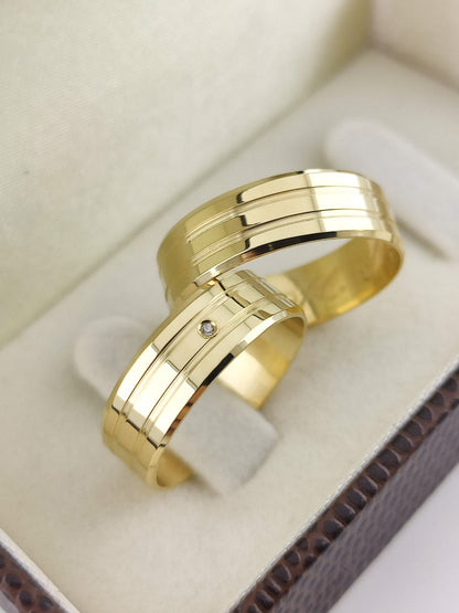 Aliança Reta 6mm com Brilho Refinado em Ouro 18K Acabamento Premium RT 69 Sou Linda