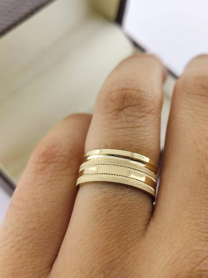 Aliança Reta 7mm com Brilho Intenso em Ouro 18K Acabamento Premium RT 81 Sou Linda